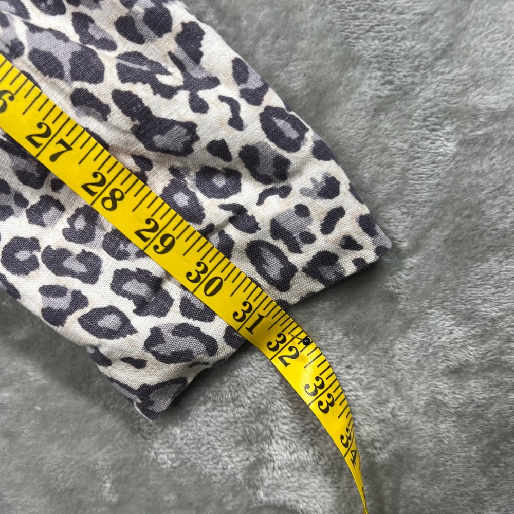 Rachel Zoe Blazer Women L Gray Leopard Print Linen Blend Preppy - Picture 12 of 12
